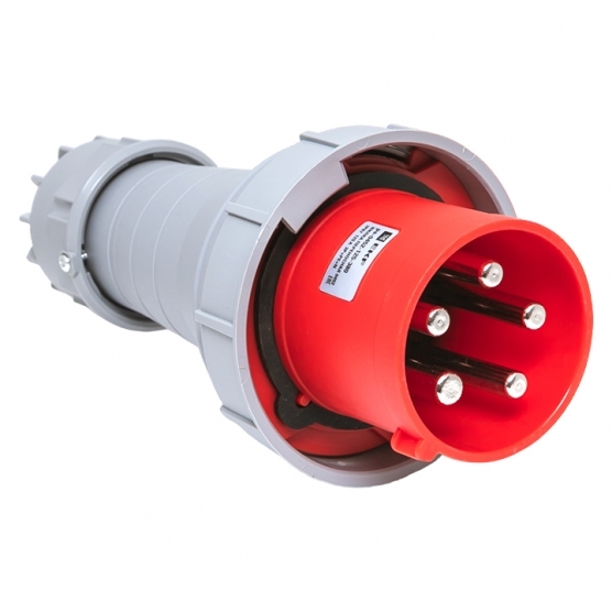 original-5889.jpg Вилка силовая прямая переносная EKF PROxima с заземлением 3Р+РЕ+N 63 А 380 В IP67 серая (ps-0352-63-380) — изображение 1