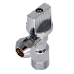 Кран шаровой латунный СТМ 1/2 НР(ш) х 3/8НР(ш) проходной бабочка с цангой угловой (CACR1238)