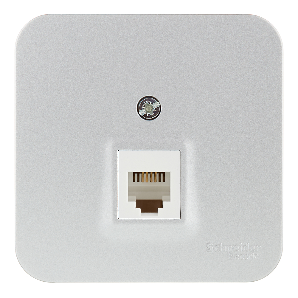 original-6104.jpg Розетка телефонная Systeme Electric Blanca накладная алюминий (BLNIA011003) — изображение 1