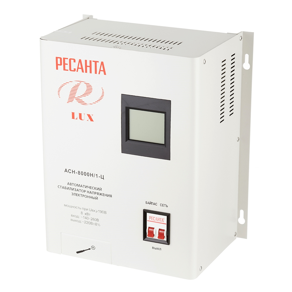 original-6262.jpg Стабилизатор напряжения Ресанта АСН-8000 Н/1-Ц Lux однофазный 220 В 8 кВт навесной — изображение 1