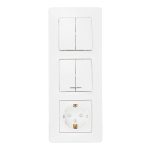 Блок выключатель и розетка Systeme Electric Blanca четырехклавишный встраиваемый белый с подсветкой (BLNBS102211)