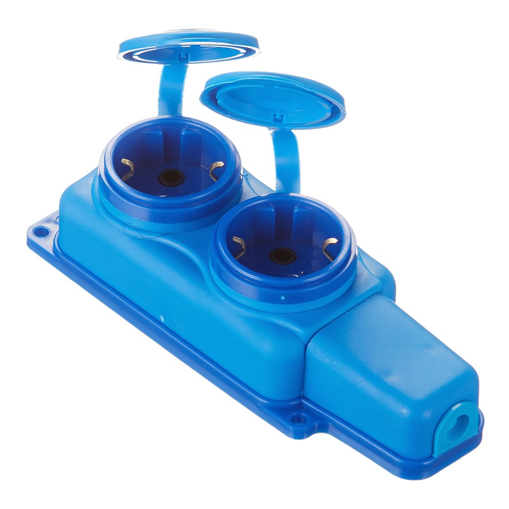 original-6778.jpg Розетка штепсельная Svet двойная с заземлением IP44 настенная синяя — изображение 1