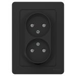 Розетка Systeme Electric Blanca встраиваемая антрацит со шторками (BLNRS000126)