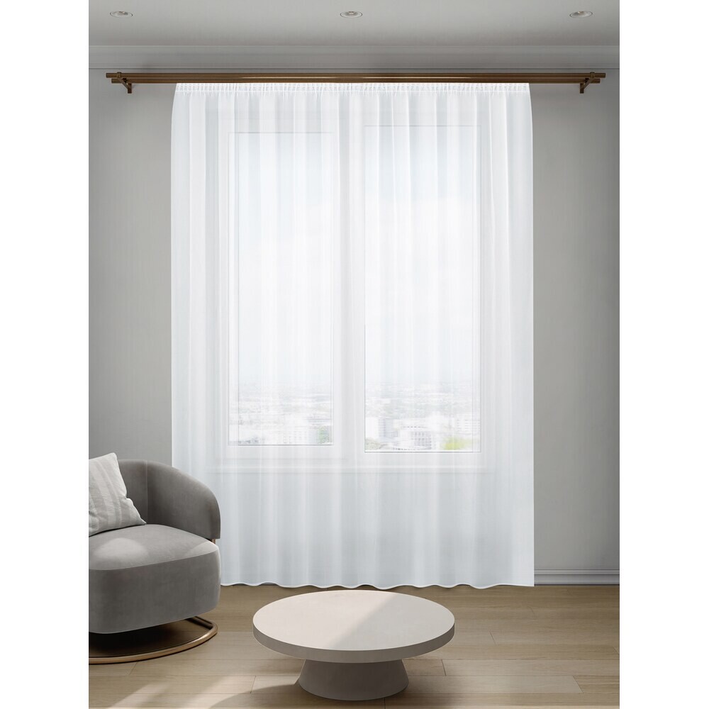 original-6905.jpg Тюль вуаль белый 300х320 см Decofest Марио с утяжелителем (153.731) — изображение 1