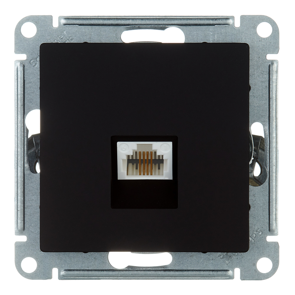 original-6906.jpg Розетка телефонная Systeme Electric AtlasDesign встраиваемая карбон RJ11 (ATN001081) — изображение 1