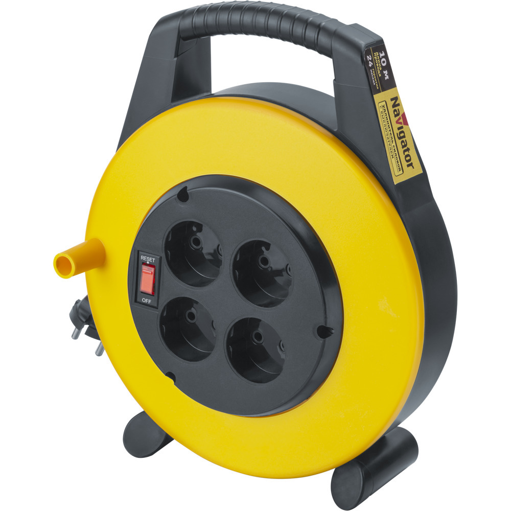 original-6930.jpg Удлинитель Navigator без заземления 10 м на катушке 1,3 кВт 4 розетки ПВС 2х0,75 кв.мм IP20 — изображение 1