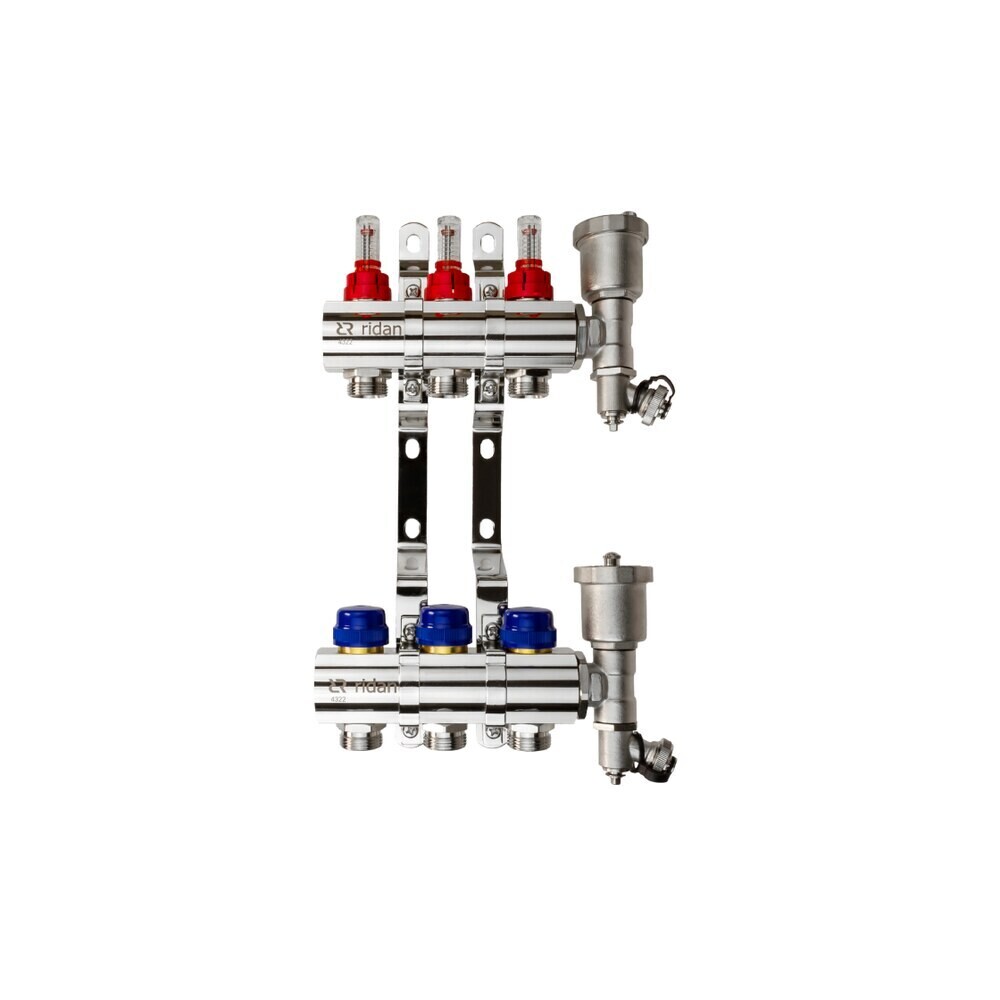 original-6939.jpg Коллекторная группа с расходомерами Ридан FHF-7RF 1 ВР(г) х 7 выходов 3/4 НР(ш) ЕК х 1 ВР(г) — изображение 1