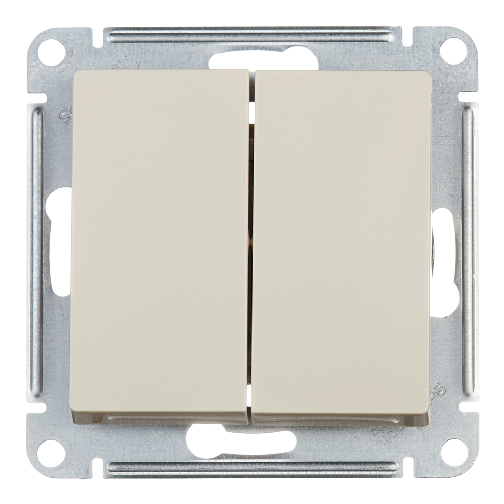 original-6965.jpg Переключатель Systeme Electric AtlasDesign двухклавишный встраиваемый бежевый (ATN000265) — изображение 1