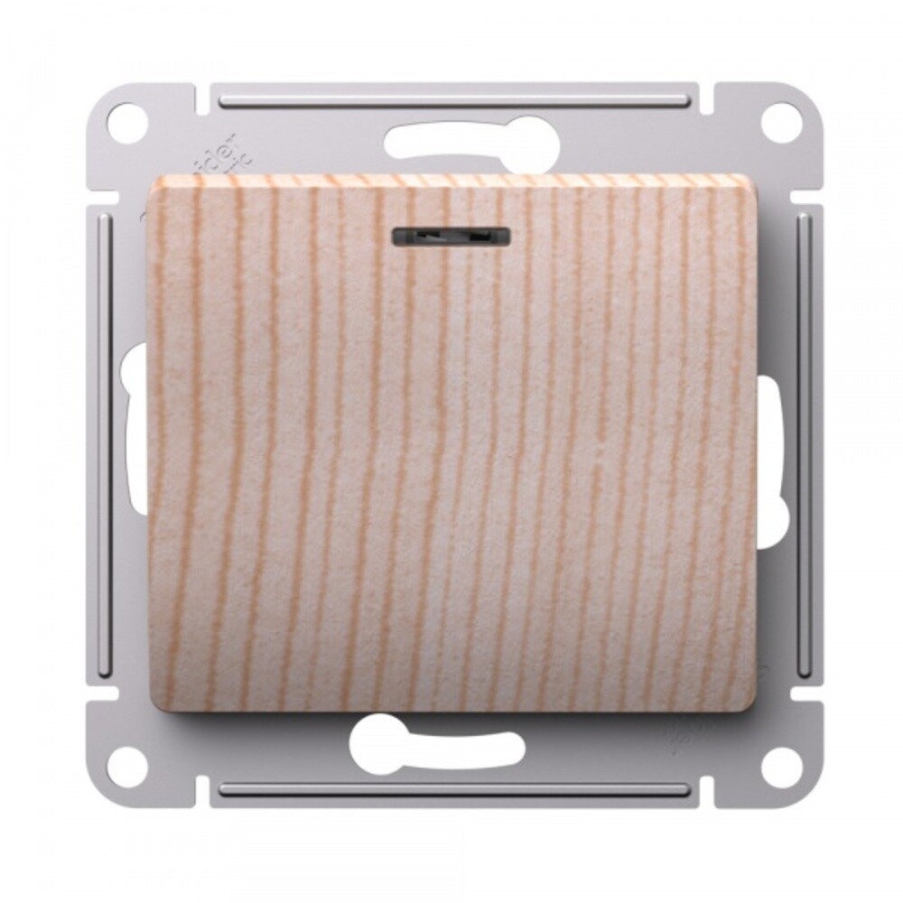 original-702.jpg Выключатель Systeme Electric Glossa одноклавишный встраиваемый сосна (SE GSL001513) — изображение 1