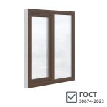 Пластиковое окно VEKA WHS Halo 60 1160х1000 мм 2 створки левая глухая правая поворотно-откидная двухкамерное дуб темный