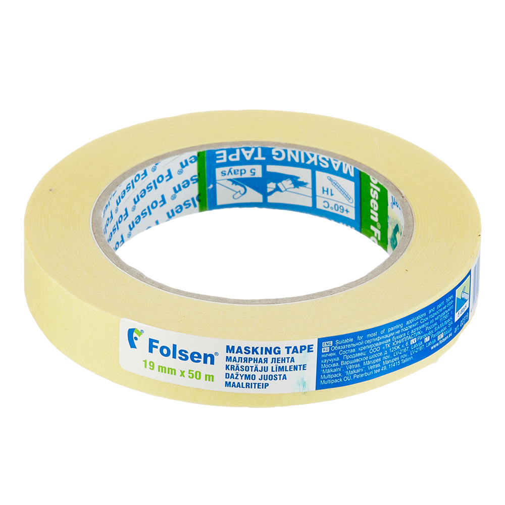 original-7088.jpg Лента малярная Folsen желтая 19 мм 50 м — изображение 1
