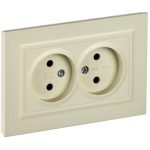 Розетка IEK Brite РС12-2-БрКр встраиваемая бежевая (BR-R20-10-K10-F)
