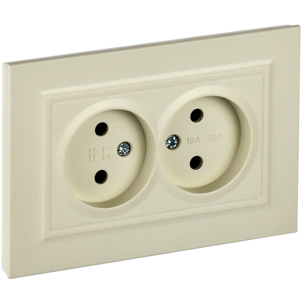 original-7099.jpg Розетка IEK Brite РС12-2-БрКр встраиваемая бежевая (BR-R20-10-K10-F) — изображение 1