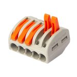 Клемма на 5 проводов КМ 222-415 0,08-(2,5)4 кв.мм с рычажками без пасты (25 шт.) (ЦБ-00021628)