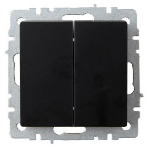 Выключатель IEK Brite ВС10-2-6-БрЧ двухклавишный встраиваемый черный проходной (BR-V22-0-10-K02)