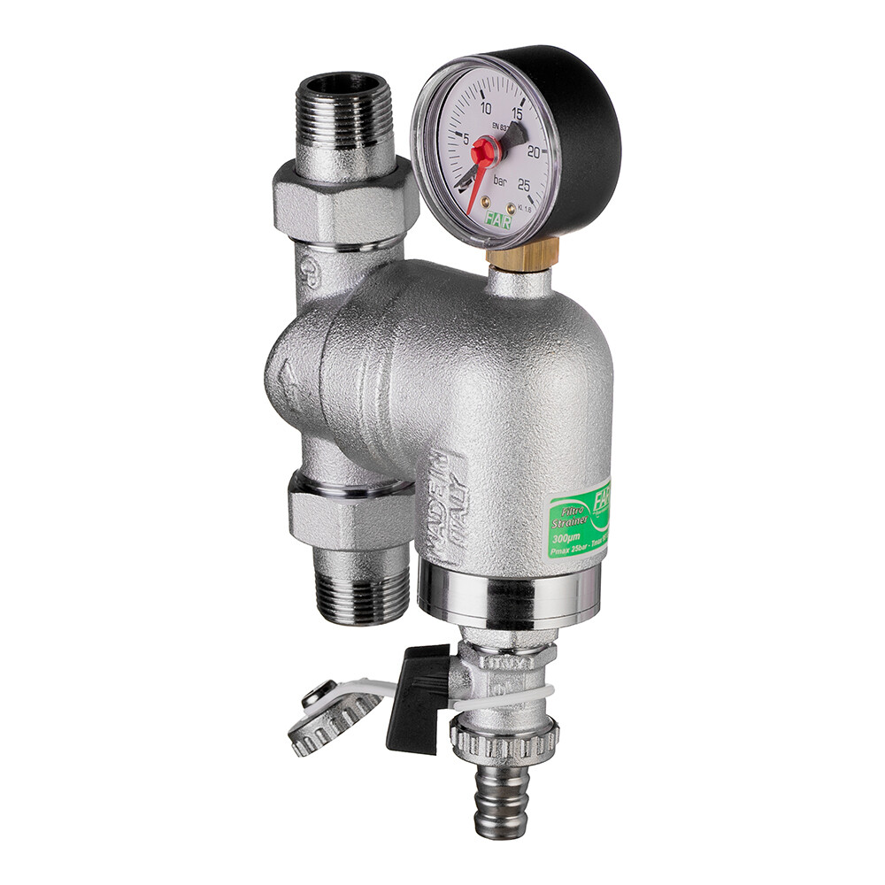 original-7134.jpg Фильтр промывной Far с манометром 3/4 НР(ш) х 3/4 НР(ш) (FA 39A4 34) — изображение 1