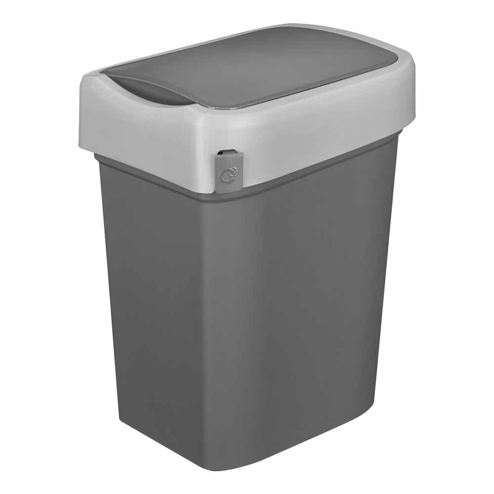 original-7199.jpg Контейнер для мусора Econova Smart Bin с крышкой 25 л пластик серый — изображение 1