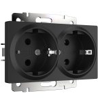 Розетка Werkel встраиваемая черная матовая (a051623)