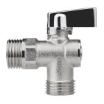 Кран шаровой латунный MasterProf Compact 1/2 НР(ш) х 1/2 НР(ш) к бытовой технике хром мини с отражателем угловой ГОСТ Р 59553-2021 (ИС.081208)