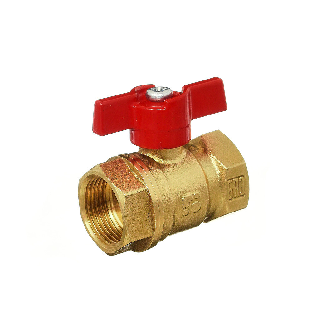 original-7325.jpg Кран шаровой латунный БАЗ Standart 1/2 ВР(г) х 1/2 ВР(г) проходной бабочка прямой (БАЗ.А30.1.15.40) — изображение 1