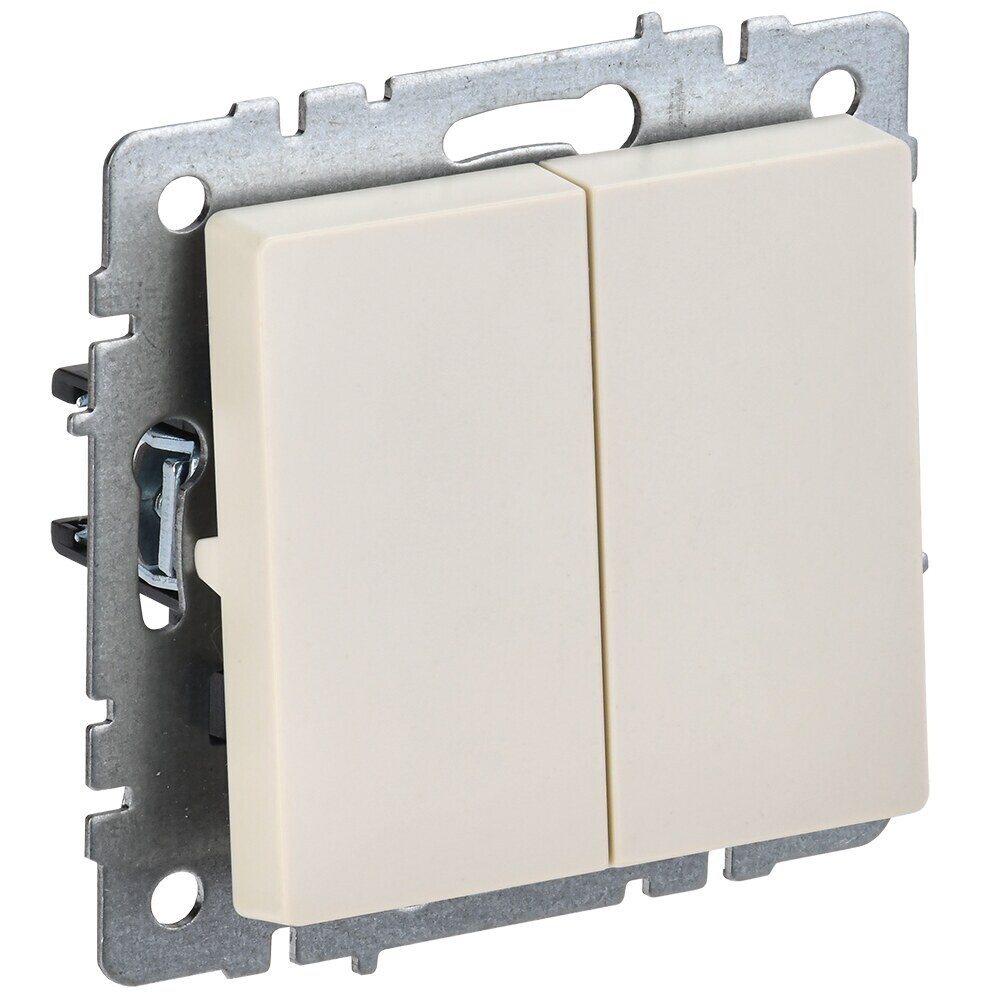 original-7426.jpg Выключатель IEK Brite ВС10-2-6-БрКр двухклавишный встраиваемый бежевый проходной (BR-V22-0-10-K10) — изображение 1