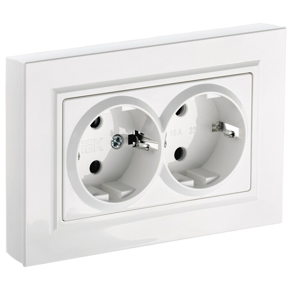 original-7443.jpg Розетка IEK Brite РС12-3-БрБ встраиваемая белая (BR-R21-16-K01-F) — изображение 1