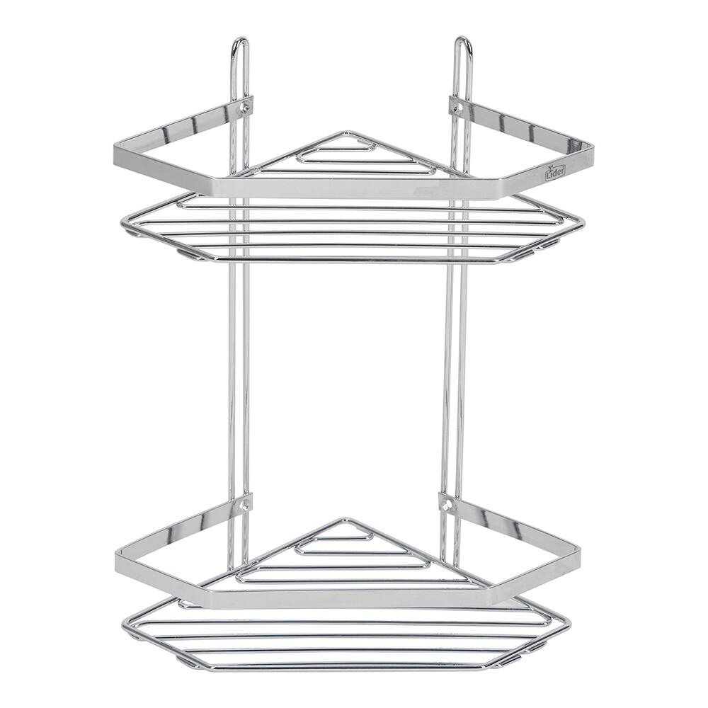 original-7469.jpg Полка для ванной Lider Drop угловая двухъярусная 200х200х340 мм металл хром (4241) — изображение 1