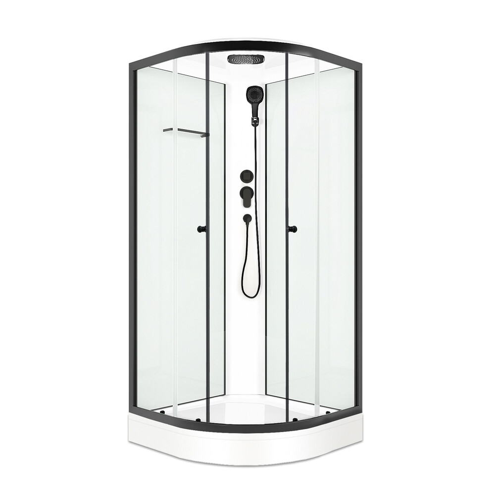 original-7475.jpg Душевая кабина Domani-Spa Delight Slim 80х80х218 см стекло прозрачное 4 мм с низким поддоном полукруг — изображение 1