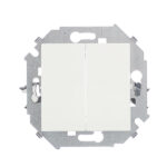 Выключатель Simon 15 двухклавишный встраиваемый белый (1591398-030)