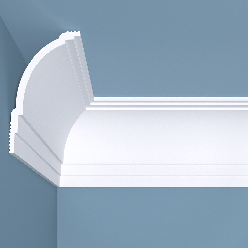 original-7665.jpg Плинтус потолочный из экополимера ударопрочный 120х70х2000 мм Bello Deco XPS К18 — изображение 1