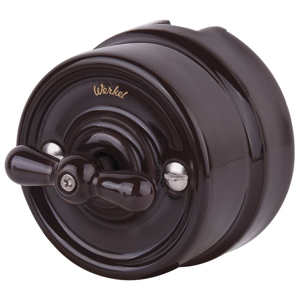 original-8092.jpg Переключатель Werkel Ретро одноклавишный накладной коричневый (a051057) — изображение 1