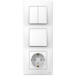 Блок выключатель и розетка Systeme Electric Blanca трехклавишный встраиваемый белый (BLNBS101201)