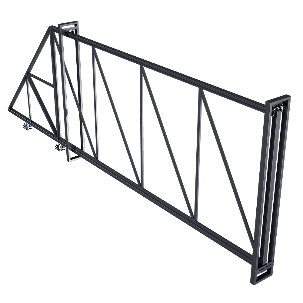 original-8349.jpg Ворота откатные каркас с комплектом под автоматику Премиум 4х2 м графитовый серый RAL 7024 правые — изображение 1