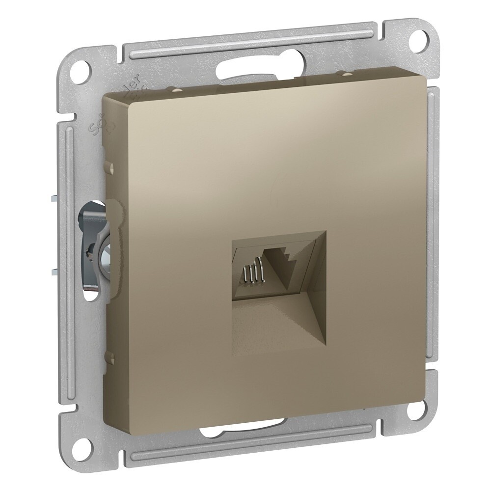 original-8365.jpg Розетка телефонная Systeme Electric AtlasDesign встраиваемая шампань RJ11 (ATN000581) — изображение 1