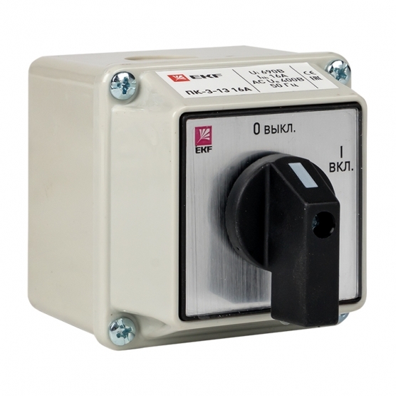 original-8388.jpg Переключатель кулачковый EKF PROxima ПК-3-13 16А 400 В 1НО+1НЗ IP54 2P серый (pk-3-13-16) — изображение 1