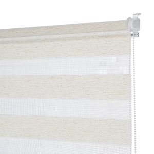 Рулонная штора день-ночь 100х160 см Decofest Бейс мини эко-бежевая