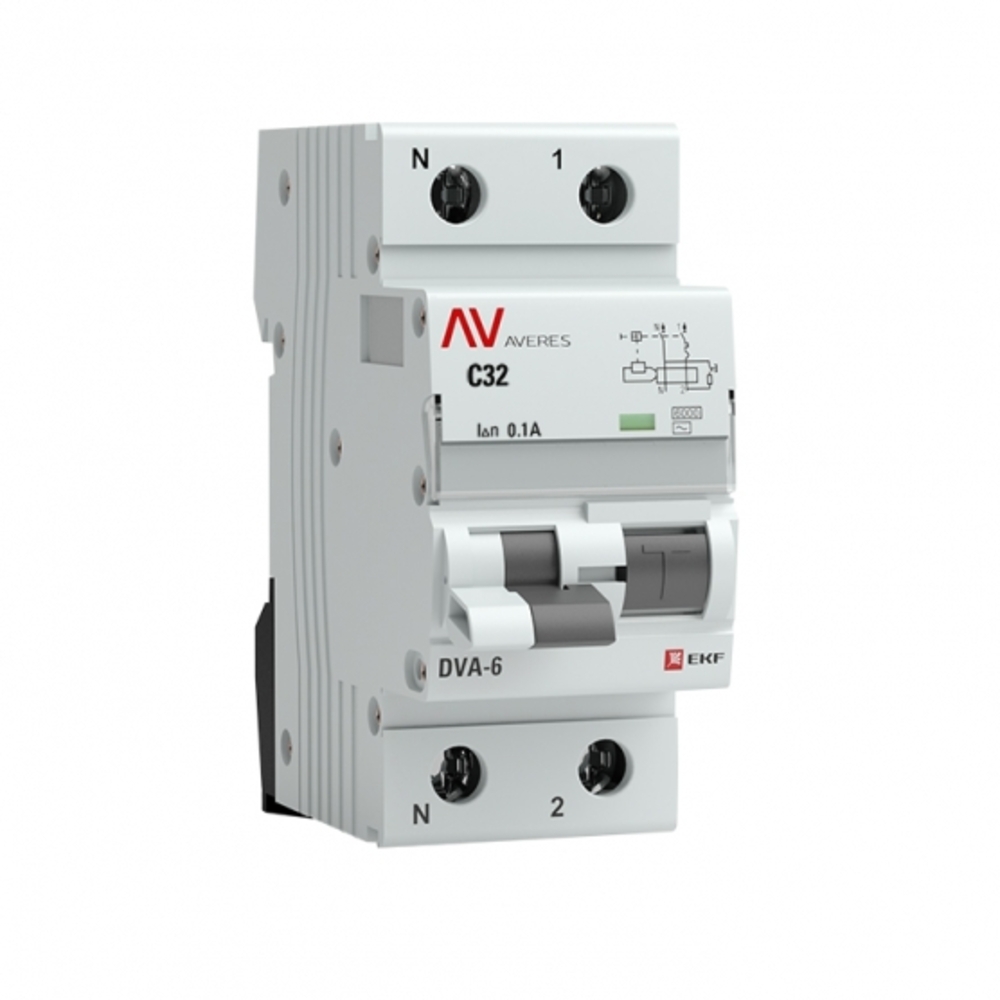 original-8431.jpg Автомат дифференциальный EKF Averes DVA-6 32А 1P+N тип AC 100 мА 6 кА (rcbo6-1pn-32C-100-ac-av) — изображение 1