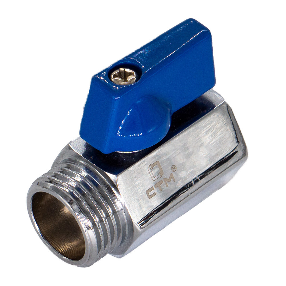 original-8468.jpg Кран шаровой латунный СТМ 1/2 ВР(г) х 1/2 НР(ш) проходной мини со сменной ручкой прямой (CWMFM012) — изображение 1