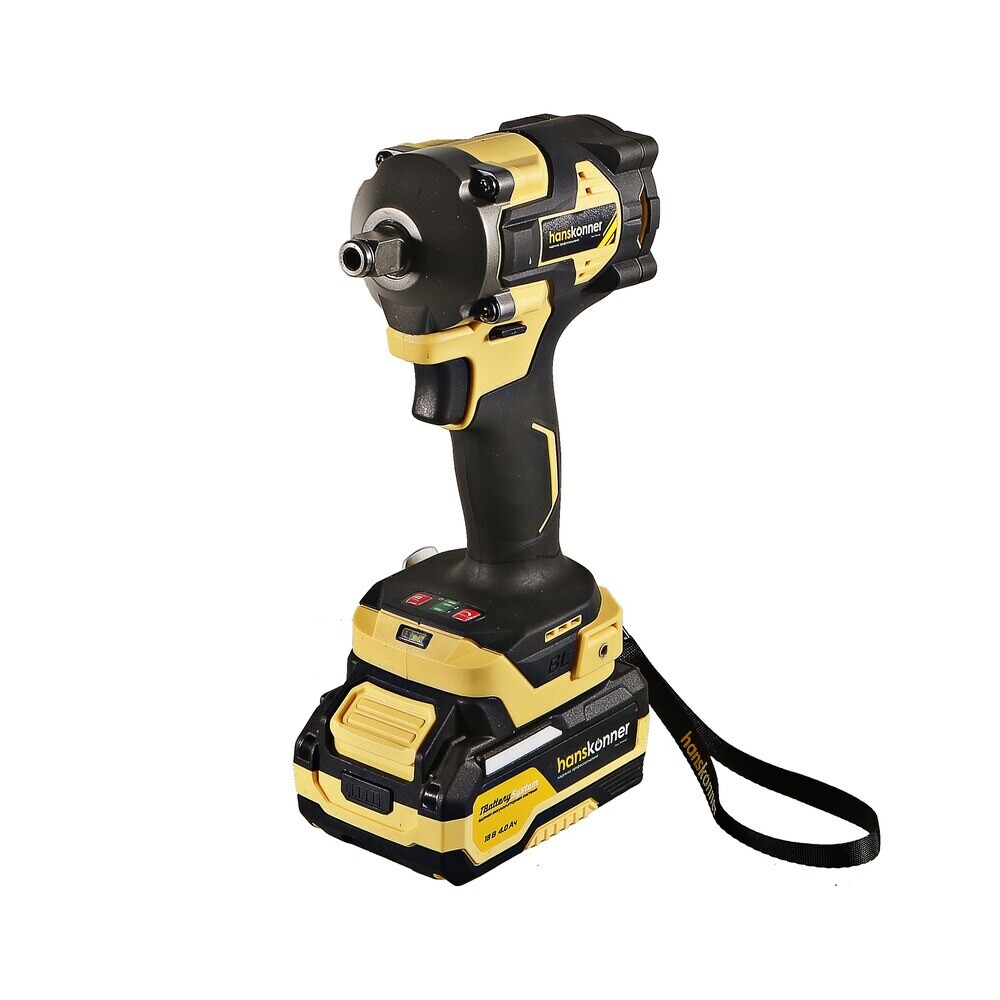 original-858.jpg Гайковерт ударный аккумуляторный бесщеточный Hanskonner Platinum HCD20420BLC 18 В 4 Ач Li-Ion 1 АКБ и ЗУ — изображение 1