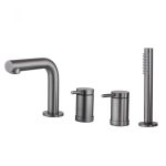 Смеситель на борт ванны Abber Emotion никель однорычажный с лейкой (AF8813NG)