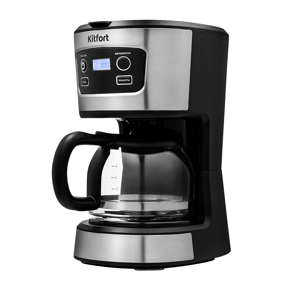 original-8705.jpg Кофеварка капельная Kitfort КТ-738 черная/серебро — изображение 1