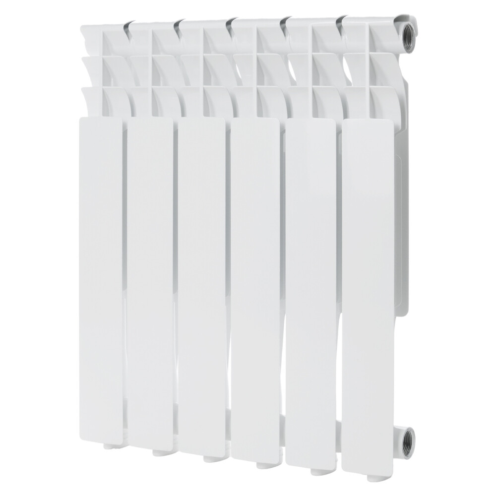 original-8742.jpg Радиатор алюминиевый КМ 500 мм 6 секций 1" боковое подключение белый — изображение 1
