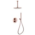 Душевая система Abber Wasser Kreis встраиваемая с верхним душем с лейкой со смесителем розовое золото (AF8121RG)