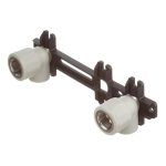 Водорозетка полипропиленовая FV-Plast двойная 20 мм х 1/2 ВР(г) на планке (219120)