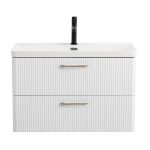 Тумба под раковину BelBagno Due 80 см подвесная белая (DUE-800-2C-SO-BL-P-FH)