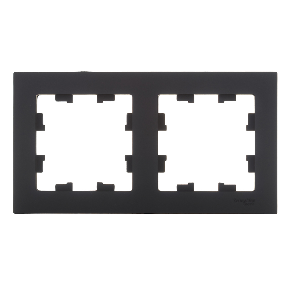 original-8990.jpg Рамка Systeme Electric AtlasDesign двухместная карбон (ATN001002) — изображение 1