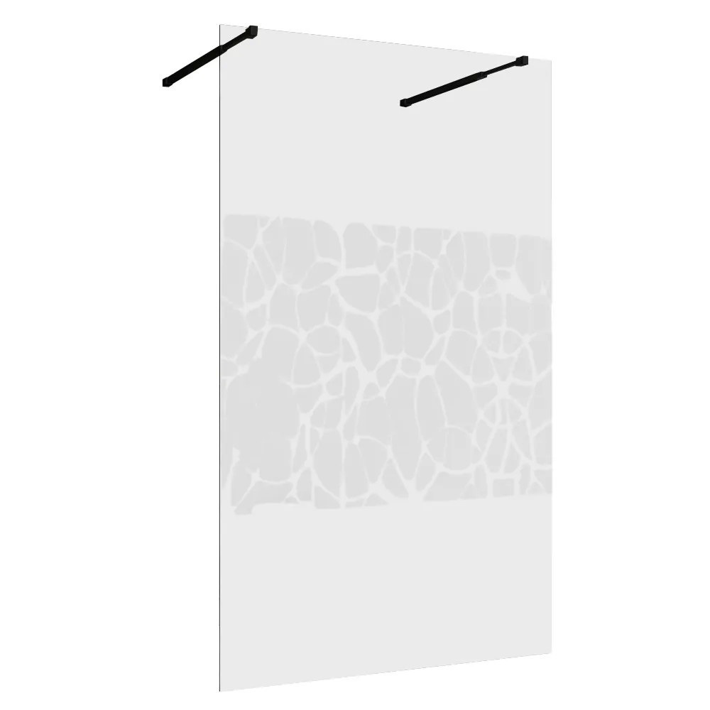 original-8994.jpg Душевая перегородка Abber Immer Offen черная 100х200 см стекло прозрачное 8 мм (AG68100BF8) — изображение 1