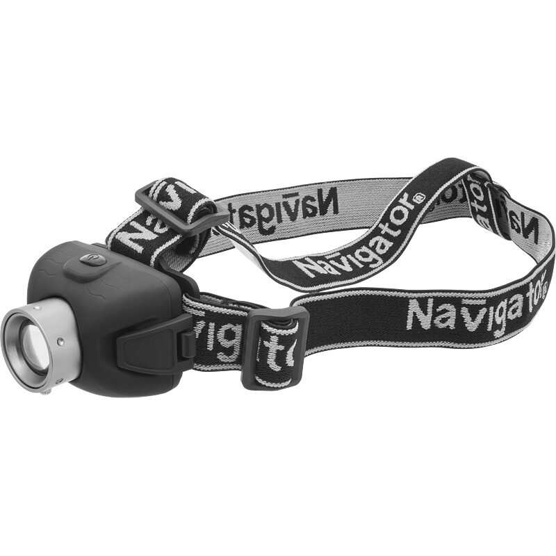 original-9073.jpg Фонарь налобный Navigator NPT H06 светодиодный 1 LED 5 Вт на батарейках AAA пластик 3 режима (94913) — изображение 1