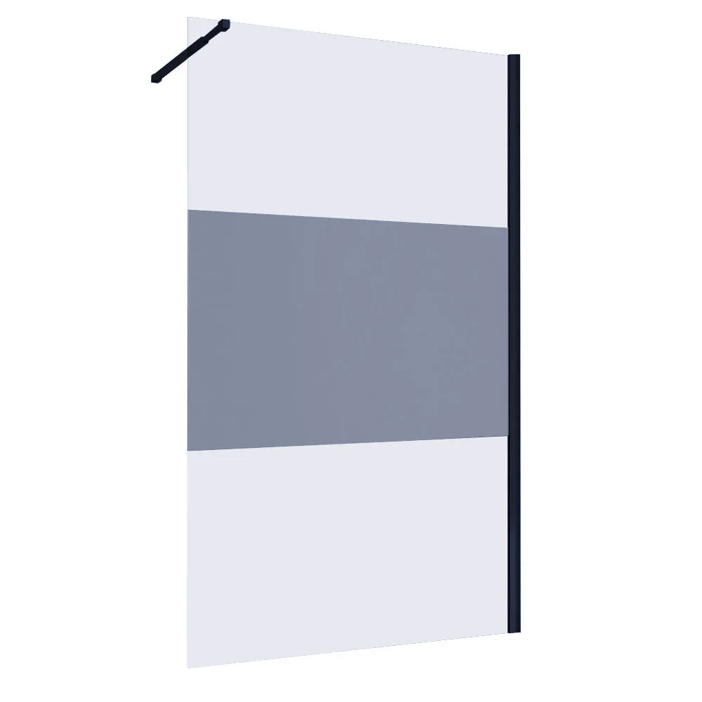 original-9104.jpg Душевая перегородка Abber Immer Offen черная 100х200 см стекло матовое 6 мм (AG69100BT) — изображение 1