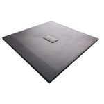 Поддон WasserKraft Elbe cтеклопластик 100х100х2,6 см квадрат черный низкий (74T19)